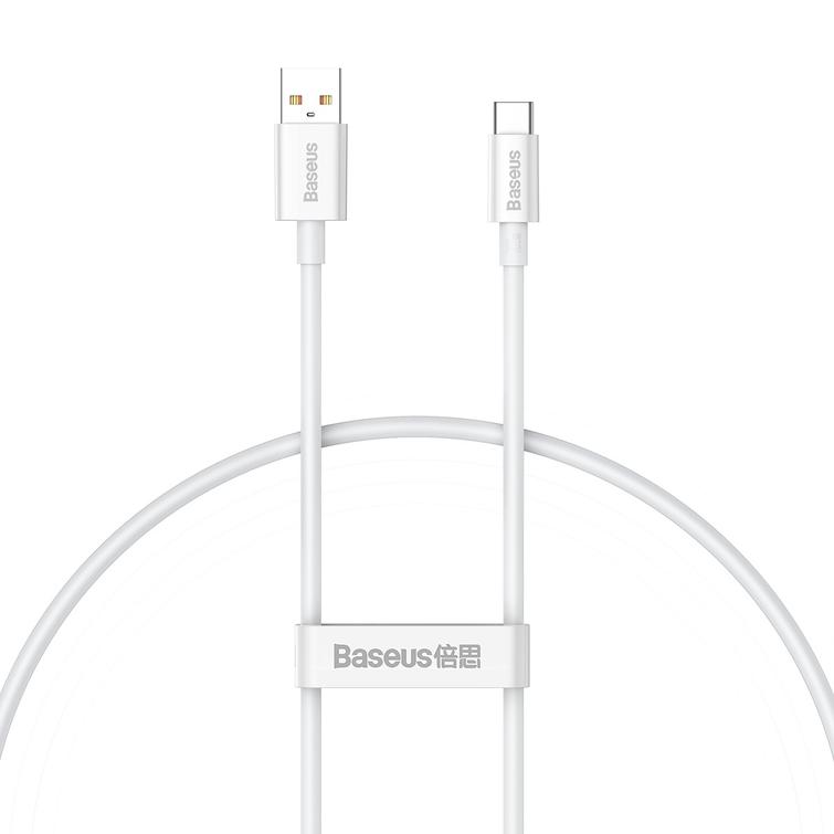 Baseus Superior USB - USB-C -kaapeli 0,25m, kuuvalkoinen, 100W