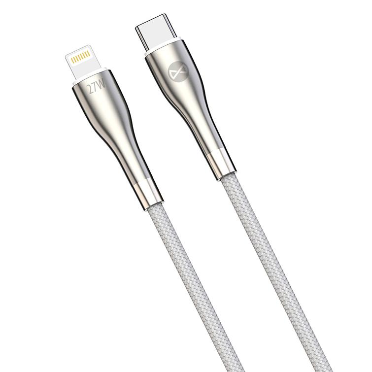Forever Sleek USB-C - Lightning-kaapeli 1,0 m 27W valkoinen