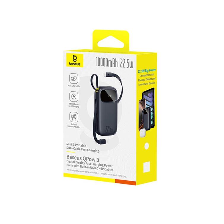 Baseus Qpow3 Digital Display Fast Charging power bank 22.5W 10000mAh Cosmic Black