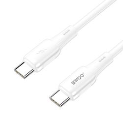 BWOO silikonikaapeli X329CC 65W USB-C 1m valkoinen