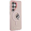 Karl Lagerfeld case IML Peekaboo Choupette MagSafe for Samsung Galaxy S26 Ultra pink