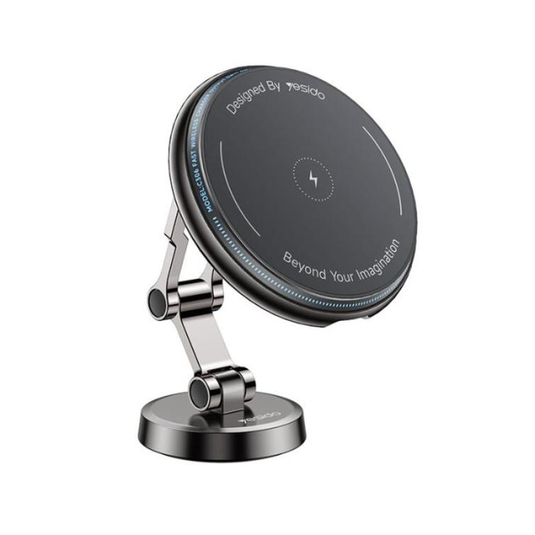 YESIDO MAGNETIC CAR HOLDER C306 WIRELESS 15W, MAGSAFE BLACK