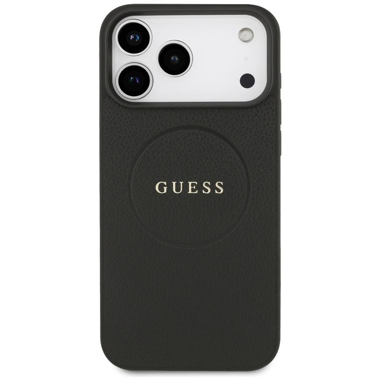 Etui Guess Grained Ring MagSafe do iPhone 17 Pro Max czarny
