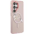 Karl Lagerfeld case IML KC Script MagSafe for Samsung Galaxy S26 Ultra pink