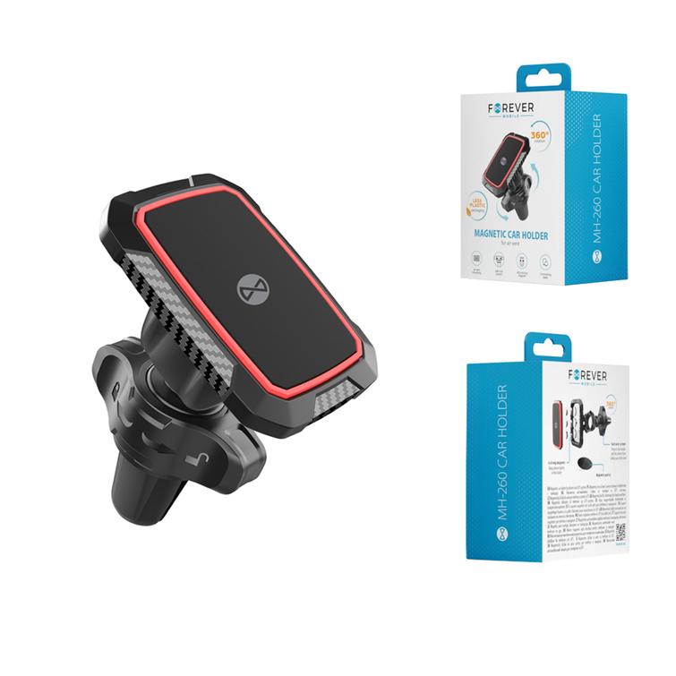 Forever auton pidike tuuletusritilään MH-260 magneettinen musta