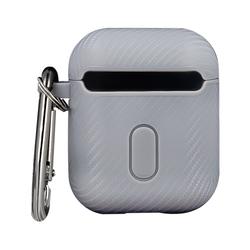 Hiilikuituinen suojakuori Airpodeille / Airpods 2:lle, harmaa