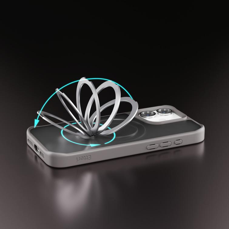 Etteri Matt Mag Ring suojakuori iPhone 16 Plus 6,7" harmaa