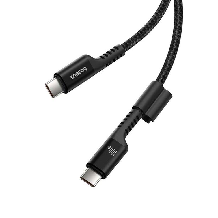 Baseus Fish-Eye Pikalatausdatakaapeli USB-C - USB-C 100W 1m Cluster Musta