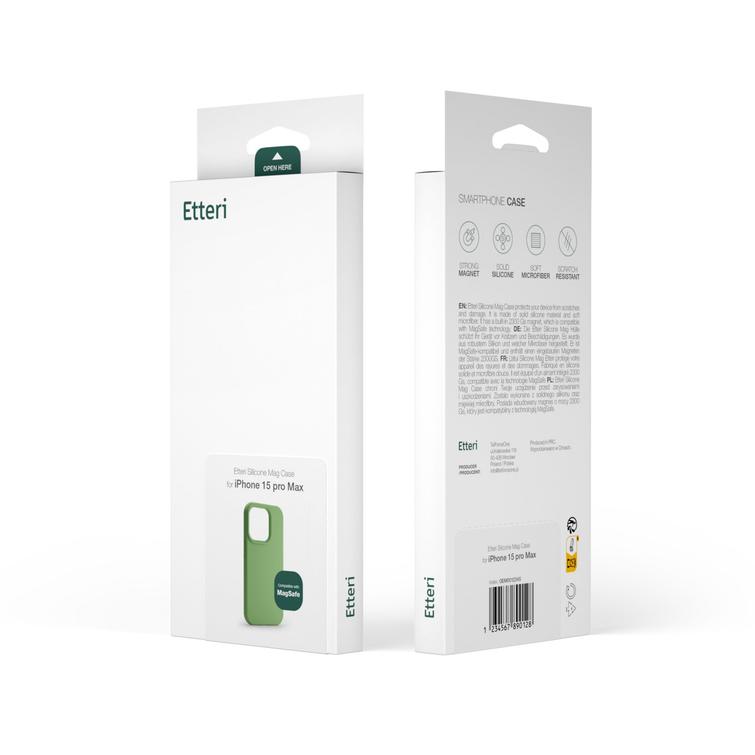 Etteri Silicone Mag kotelo iPhone 15 Prolle 6,1" vaaleanvihre&auml;