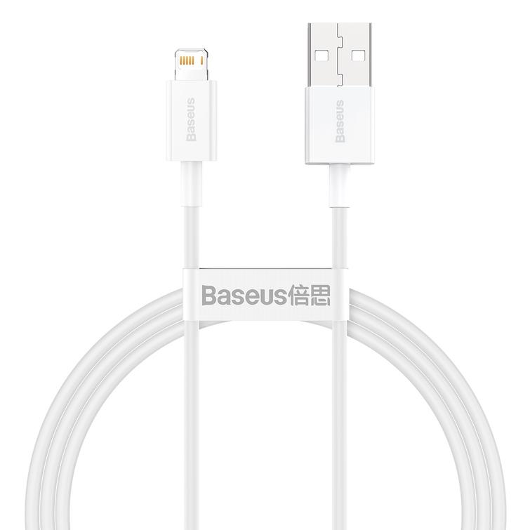 Baseus Superior USB - Lightning -kaapeli 1,0 m 2,4A valkoinen