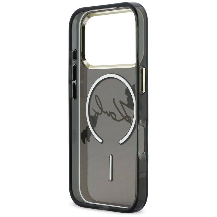 Karl Lagerfeld suojakuori iPhone 17 Pro 6,3" IML Choupettes Karl Script Logo MagSafe musta