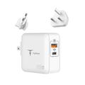 WALL CHARGER T-PHOX MEGA T-PP09 GAN PD 65W USB/USB-C WHITE