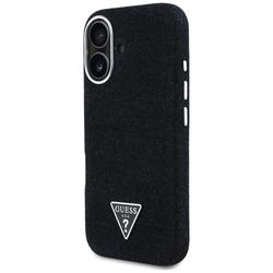 Guess HC MagSafe FW Denim Triangle Logo -kotelo iPhone 16 -puhelimelle, musta