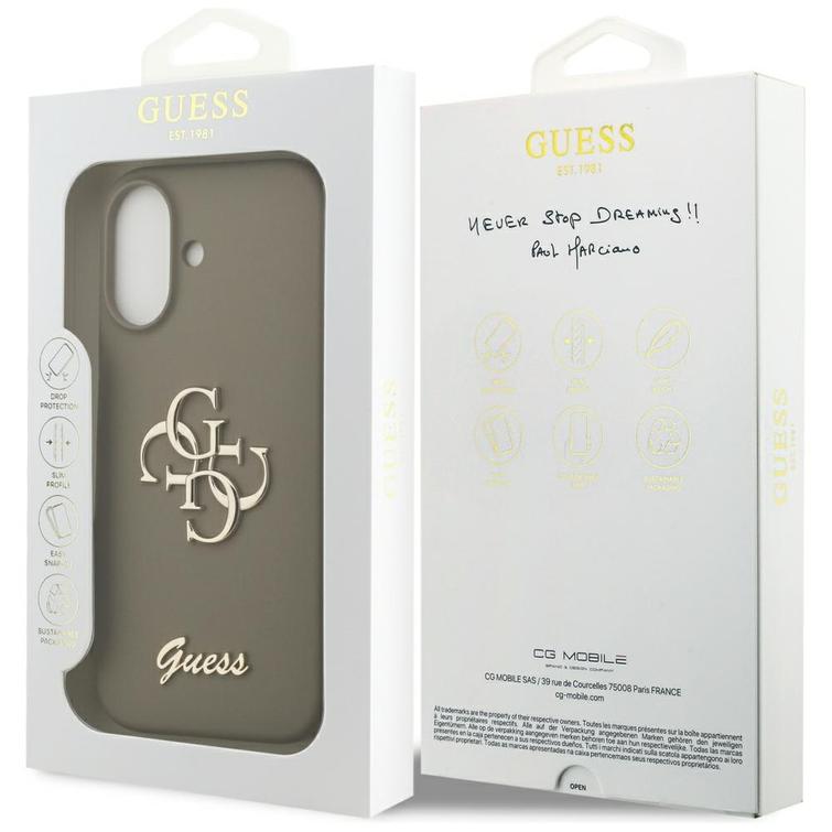 Guess Silicone Big 4G Script case for iPhone 17 brown