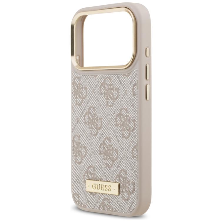 Guess 4G Logo Plate MagSafe case for iPhone 17 Pro pink