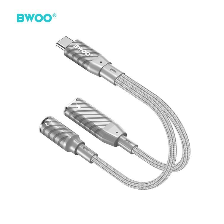 BWOO 2-in-1-sovitin Lightning / Type-C - 3,5 mm:n liitäntään BZ67