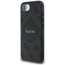 Guess HC MagSafe PU 4G Circle -suojakuori klassisella logolla iPhone 16e:lle, musta
