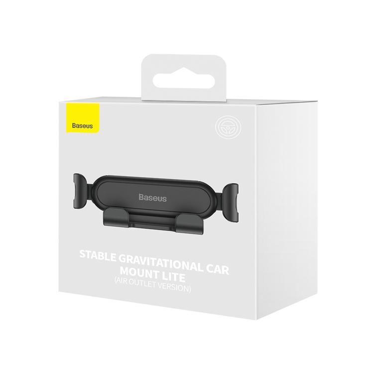 Baseus Stable Lite -autoteline, musta, gravity-kiinnityksellä, ilmanpoistoaukkoa varten