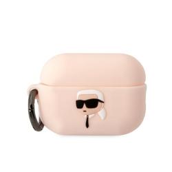 Karl Lagerfeld -kotelo Airpods Pro 2:lle KLAP2RUNIKP valkoinen 3D-silikoni NFT Karl