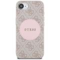 Guess HC MagSafe PU 4G Circle -suojakuori klassisella logolla iPhone 16e:lle, pinkki
