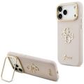 Guess Grained Big 4G & Stand -kamerakotelo iPhone 17 Pro Maxille, pinkki