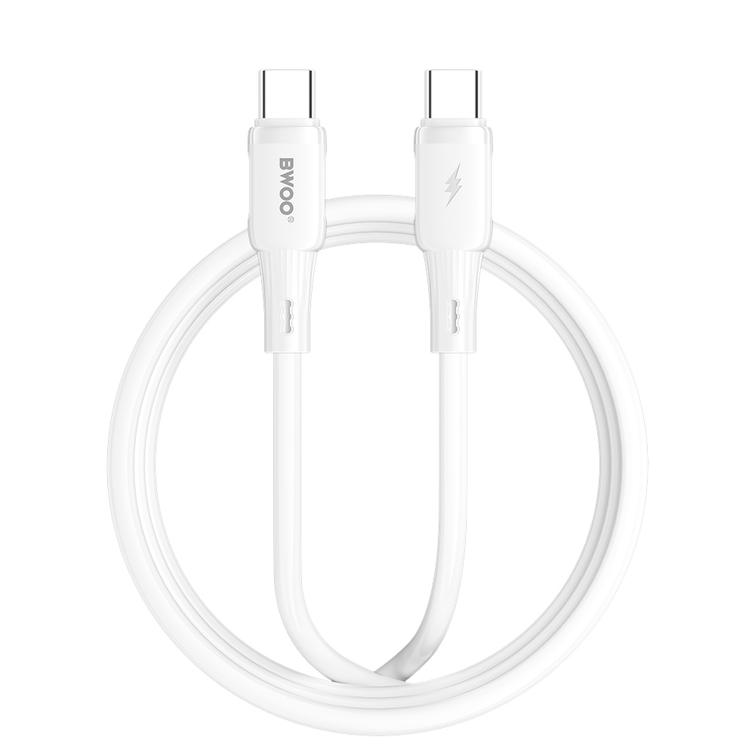 BWOO silikonikaapeli X329CC 65W USB-C 1m valkoinen