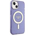 Guess iPhone 14 6,1" GUHMP14SHCMCGU kovakuori, violetti, Magsafe IML Glitter Gold
