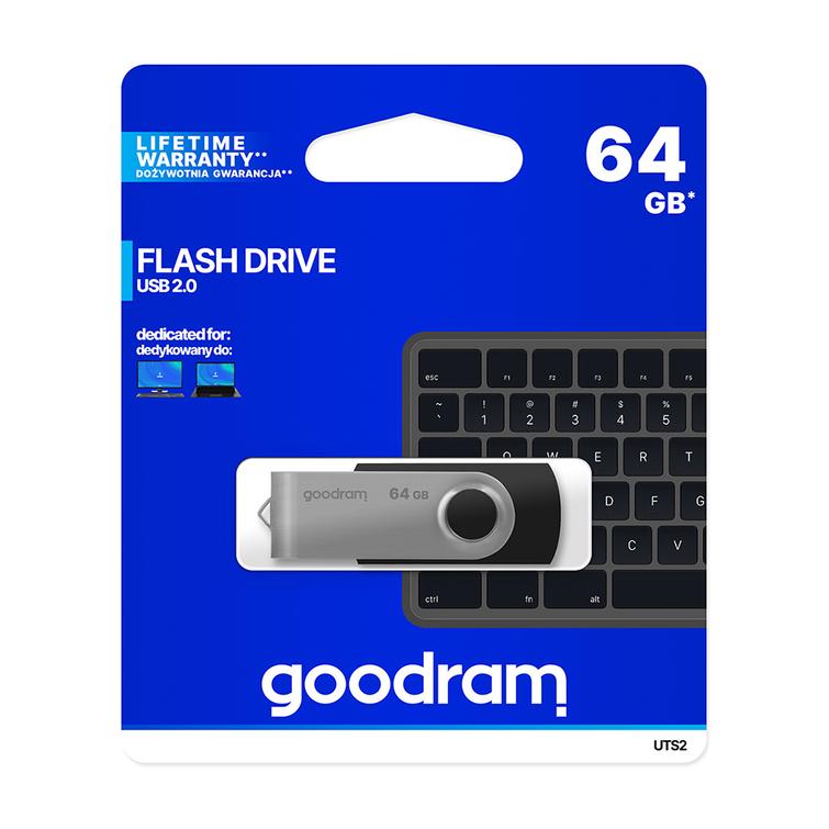 Goodram 64GB USB 2.0 Twister -muistitikku, musta