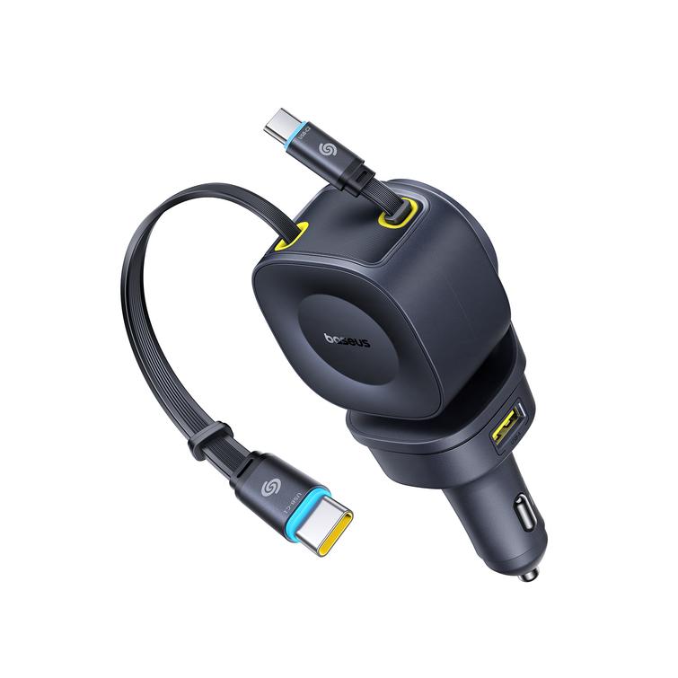 Baseus PrimeTrip VR2 Max Car Charger with Retractable Cable 3C+U 100W Cosmic Black