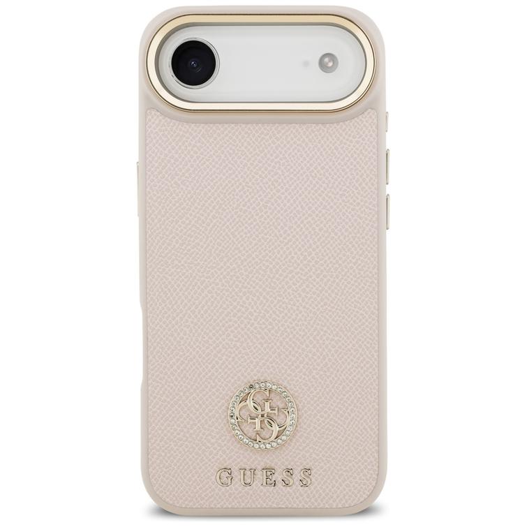 Guess Grained Strass Logo MagSafe -suojakuori iPhone Airille, pinkki