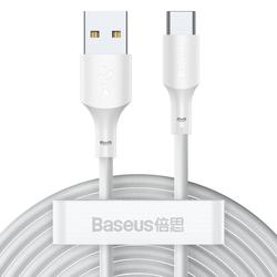 Baseus kaapeli Simple Wisdom USB - USB-C 1,5 m 5A valkoinen 2 kpl