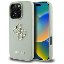 Guess Hardcase PU Grained Big 4G and Classic Logo -suojakuori iPhone 16 Pro 6,3":lle, vihre&auml;