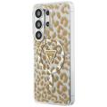 Guess case IML Leopard Print Triangle MagSafe for Samsung Galaxy S26 Ultra brown