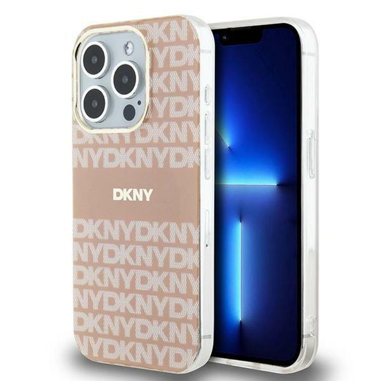 DKNY case for iPhone 15 Pro Max 6,7" DKHMP15XHRHSEP blue HC Magsafe pc tpu repeat texture pattern w stripe