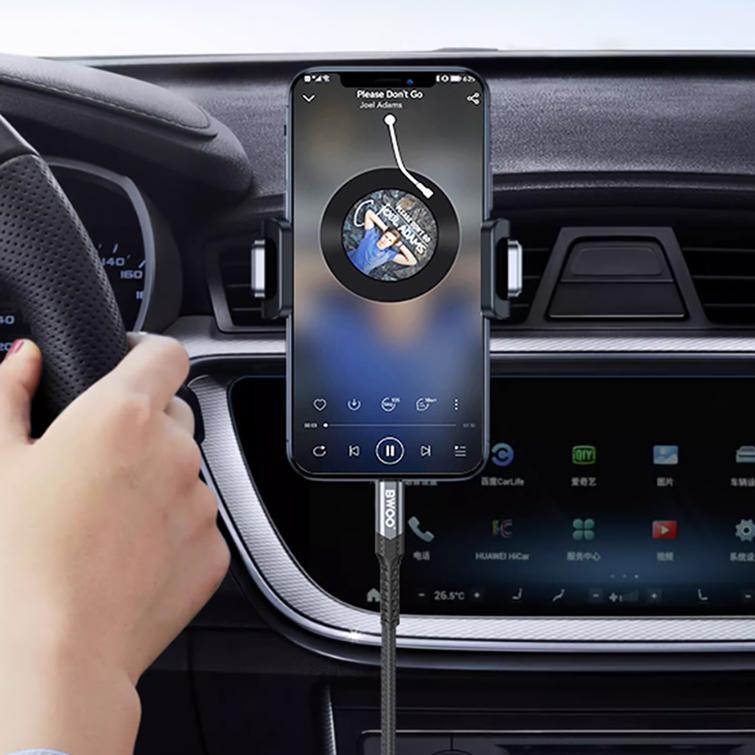 BWOO-kaapeli AUX 3,5 mm - Lightning BO-AUX068 musta