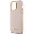 Guess iPhone 15 Pro 6,1" suojakuori GUHCP15LSMBSLP pinkki HC SILICONE SCRIPT METAL LOGO & FRAME