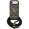 Guess 4G Big Logo Cord Stap -olkalaukku iPhone Airille, ruskea