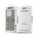 DKNY iPhone 15 Pro Max 6,7" -puhelimen suojakuori DKHMP15XHRHSEE, musta. HC Magsafe -suojakuori, toistuva kuvio ja raidat.
