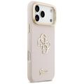 Guess Grained Big 4G & Stand -kamerakotelo iPhone 17 Pro Maxille, pinkki
