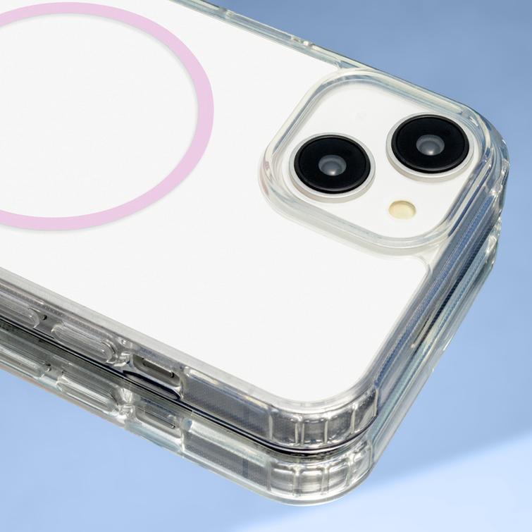 Iskunkestävä ohut Mag-suojakuori iPhone 17 6,3":lle, pinkki