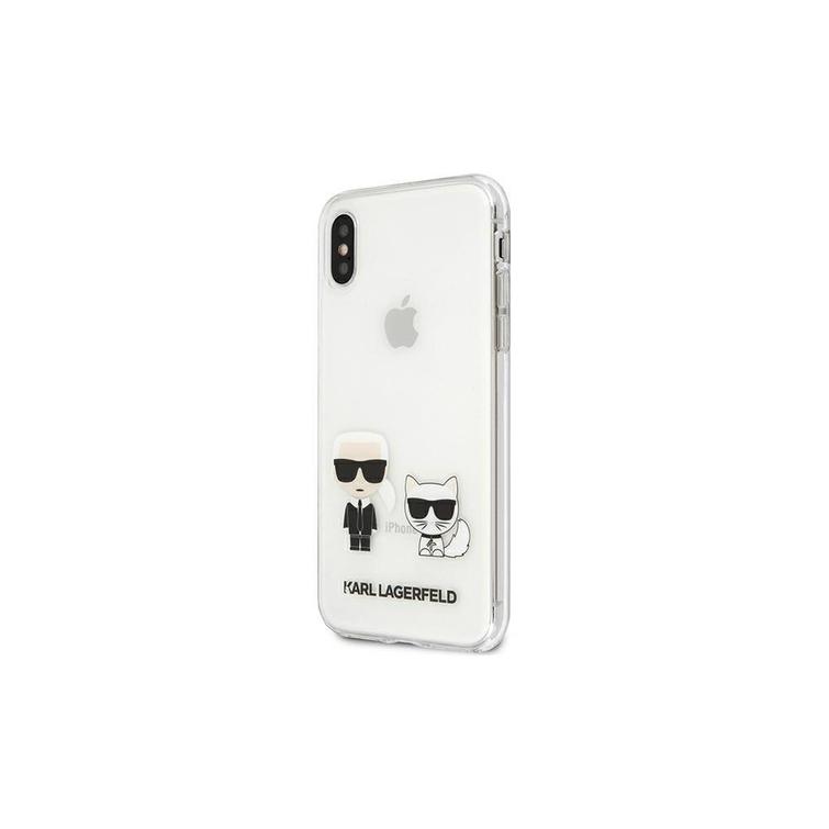 Karl Lagerfeld iPhone XS Max -kotelo KLHCI65CKTR - kovakuori PC/TPU IK + Choupette - läpinäkyvä