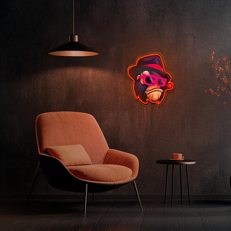 Neon ART LED GANGSTA MONKEY moniv&auml;rinen FLA03 Forever Light