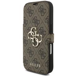 Guess Book 4G Metallinen Logo Suojakuori iPhone 17 Prolle, ruskea