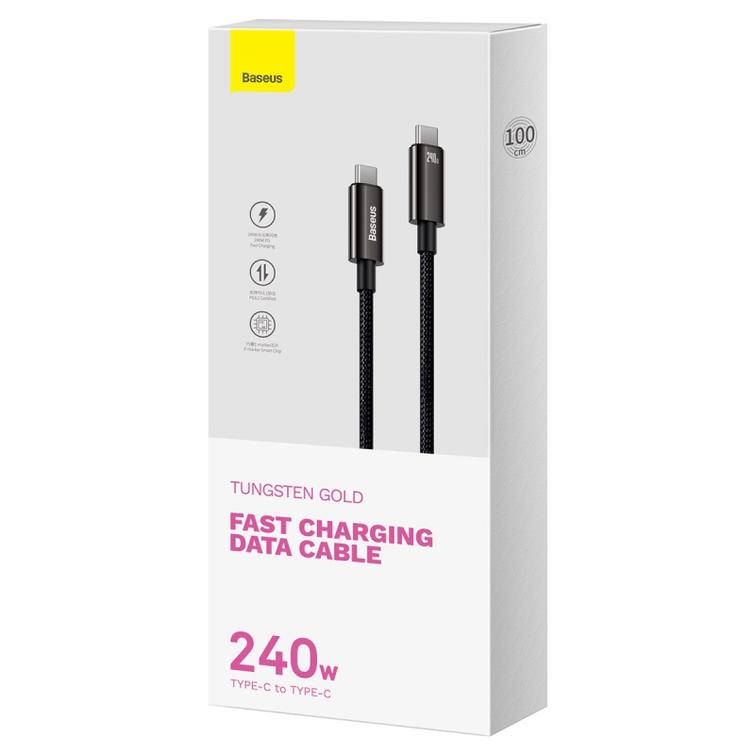 Baseus-kaapeli Tungsten PD USB-C - USB-C 1,0m musta 240W