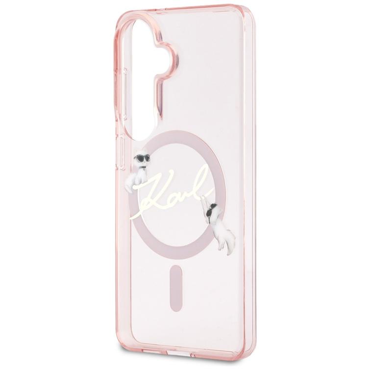 Karl Lagerfeld case IML KC Script MagSafe for Samsung Galaxy S26 pink