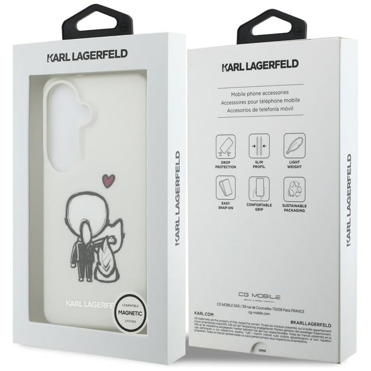 Karl Lagerfeld case IML Karl&Choupette MagSafe for Samsung Galaxy S26 transparent