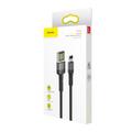Baseus Cafule USB-Lightning-kaapeli 1,0 m 2,4A harmaanmusta kaksipuolinen USB