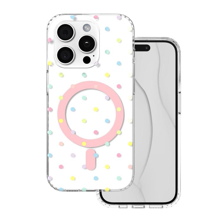 Bubble Dots Mag -kuori iPhone 15 Pro 6,1" valkoinen
