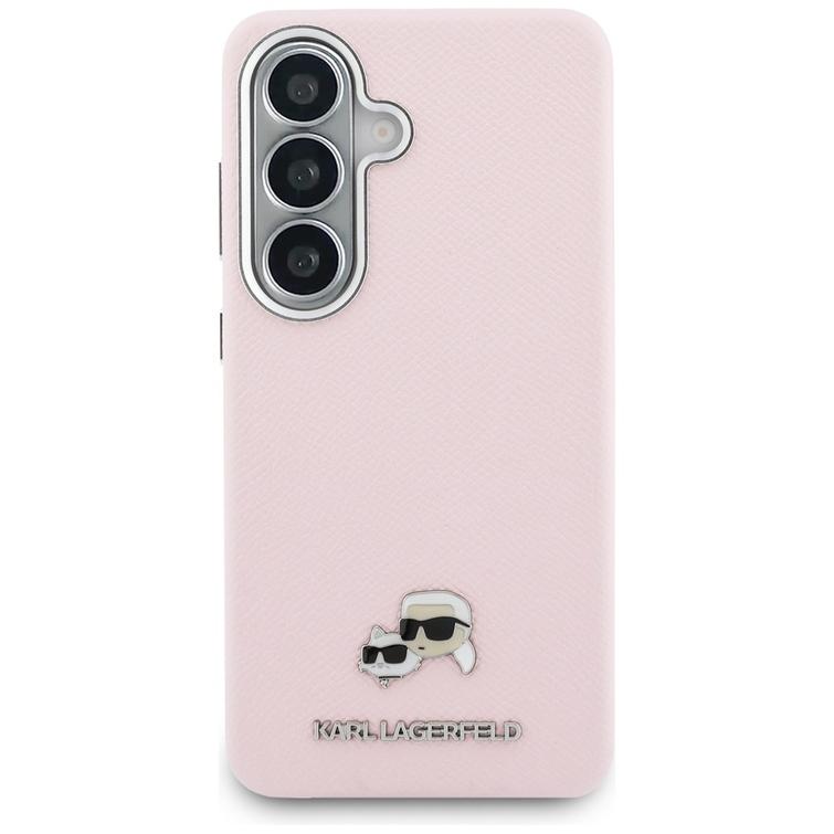 Karl Lagerfeld case Saffiano KC Metal Logo MagSafe for Samsung Galaxy S26 Plus pink