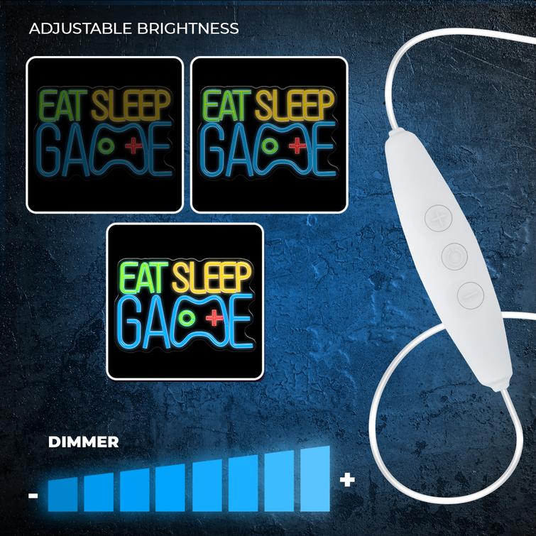 Forever Light Neon PLEXI LED EAT SLEEP GAME multicolor FPNE33